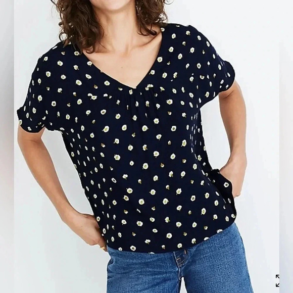Madewell Rhyme Top in Daisy Dots SMALL - Picture 1 of 7